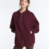 Veste oversize à capuche en piqué de coton
