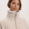 Veste oversize en imitation peaux lainées