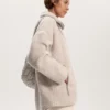 Veste oversize en imitation peaux lainées