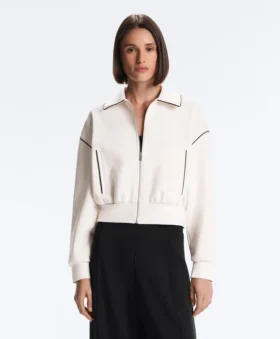 Veste à passepoils effet néoprène
