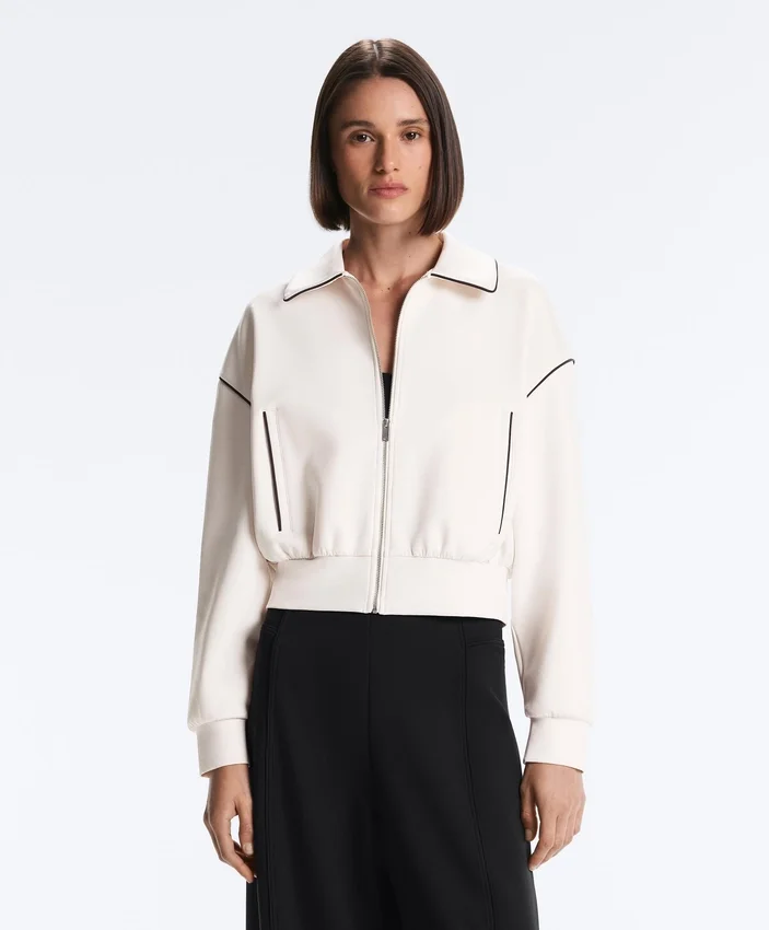 Veste à passepoils effet néoprène Veste à passepoils effet néoprène
