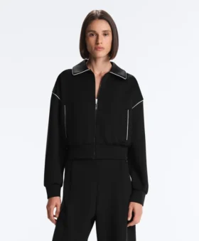 Veste à passepoils effet néoprène