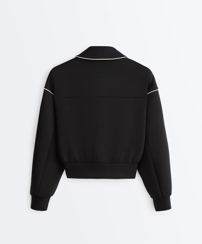 Veste à passepoils effet néoprène Veste à passepoils effet néoprène
