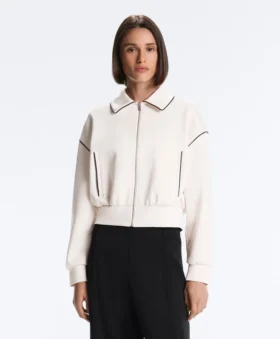 Veste à passepoils effet néoprène