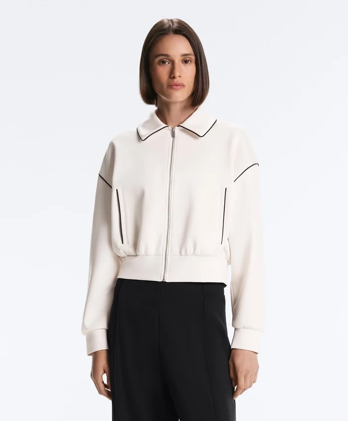Veste à passepoils effet néoprène Veste à passepoils effet néoprène