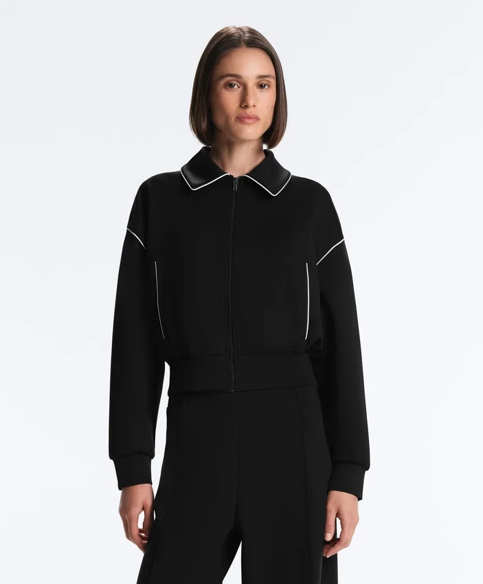 Veste à passepoils effet néoprène Veste à passepoils effet néoprène