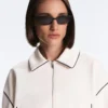 Veste à passepoils effet néoprène Veste à passepoils effet néoprène