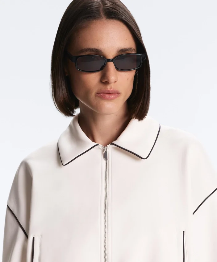 Veste à passepoils effet néoprène Veste à passepoils effet néoprène