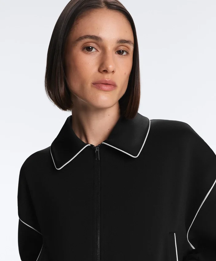 Veste à passepoils effet néoprène Veste à passepoils effet néoprène