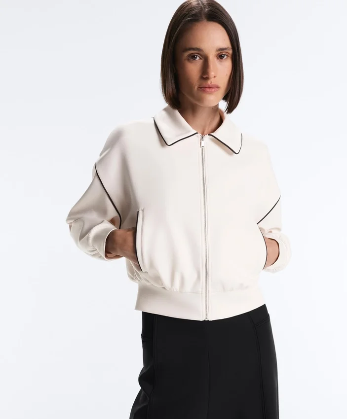 Veste à passepoils effet néoprène Veste à passepoils effet néoprène