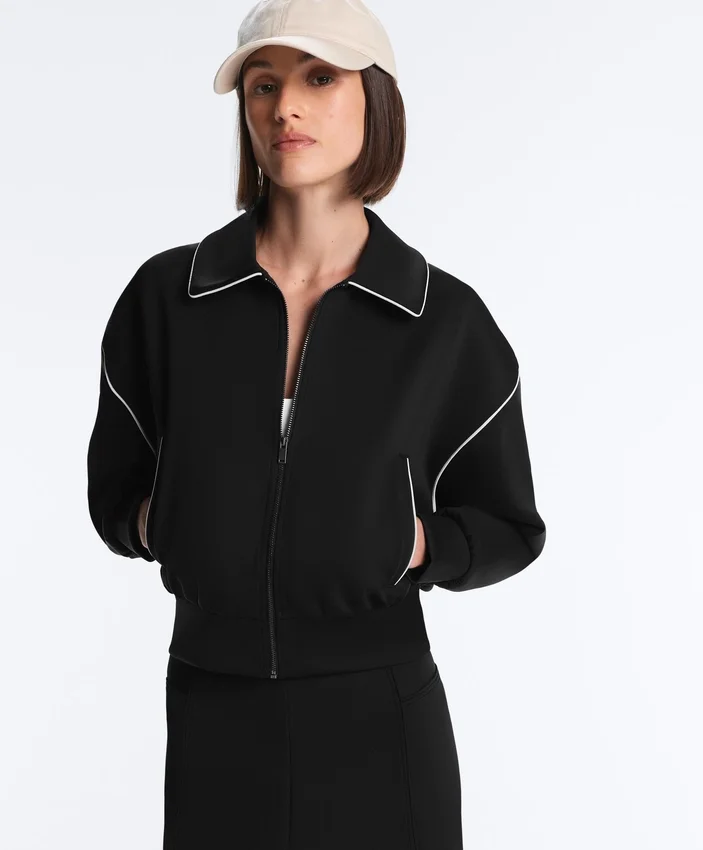 Veste à passepoils effet néoprène Veste à passepoils effet néoprène