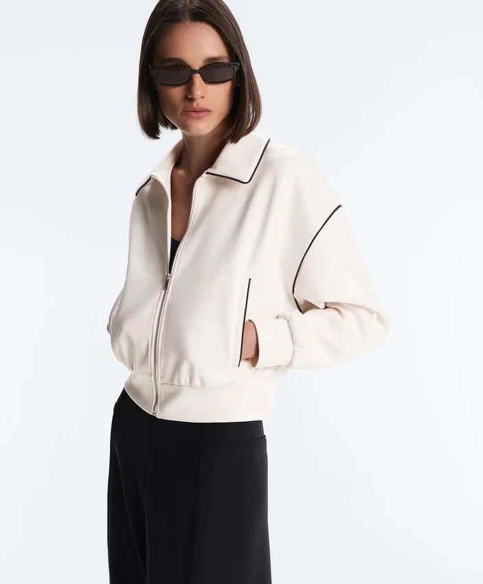 Veste à passepoils effet néoprène Veste à passepoils effet néoprène