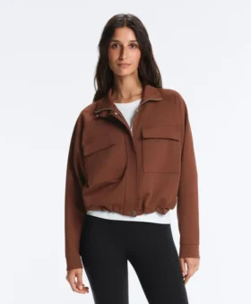 Veste à poches en piqué de coton