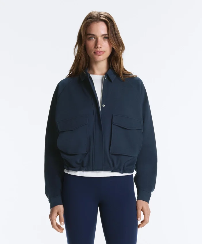 Veste à poches en piqué de coton Veste à poches en piqué de coton