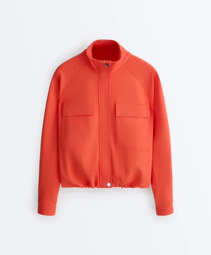 Veste à poches en piqué de coton Veste à poches en piqué de coton