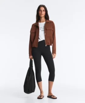 Veste à poches en piqué de coton