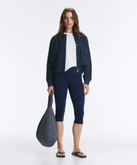 Veste à poches en piqué de coton