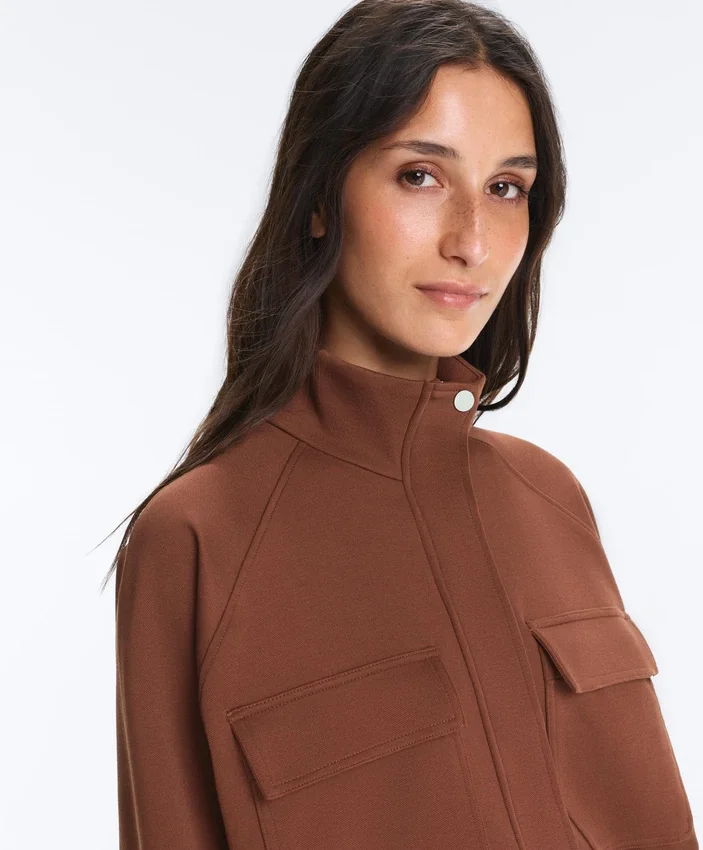 Veste à poches en piqué de coton Veste à poches en piqué de coton