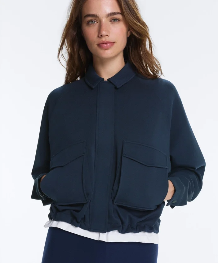 Veste à poches en piqué de coton Veste à poches en piqué de coton