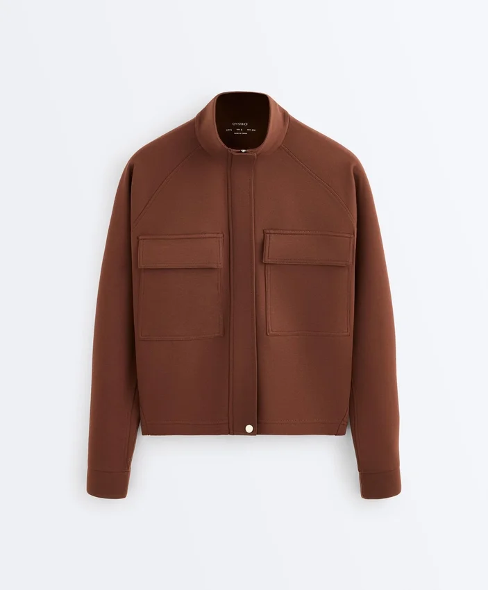 Veste à poches en piqué de coton Veste à poches en piqué de coton