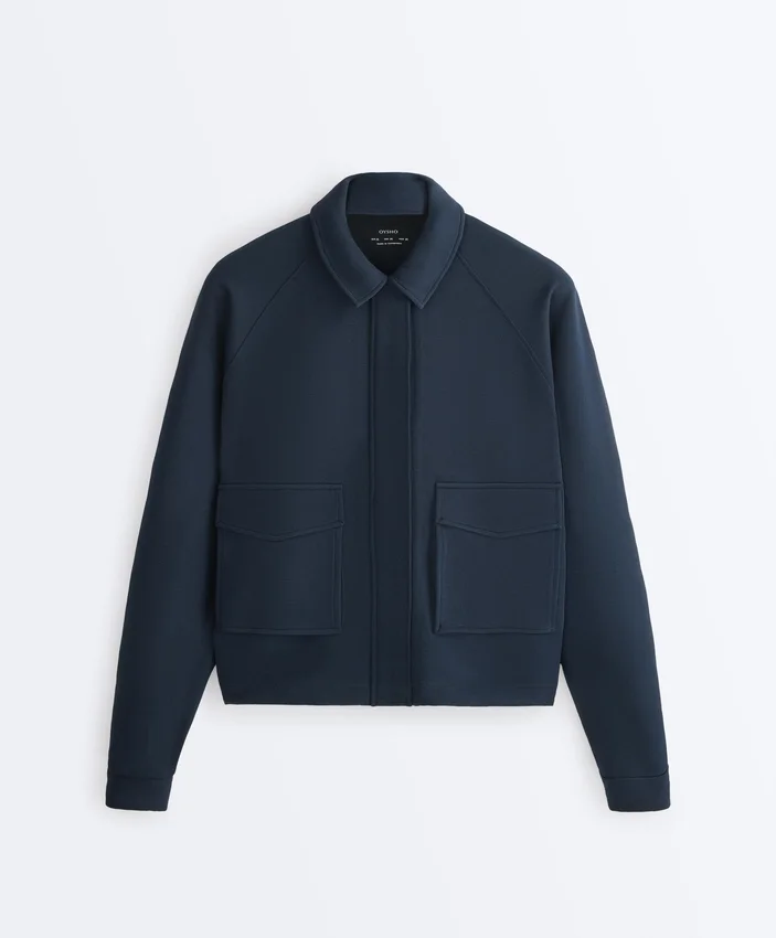 Veste à poches en piqué de coton Veste à poches en piqué de coton