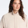 Veste rayée à ourlet bouffant Veste rayée à ourlet bouffant