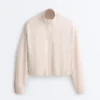 Veste rayée à ourlet bouffant Veste rayée à ourlet bouffant
