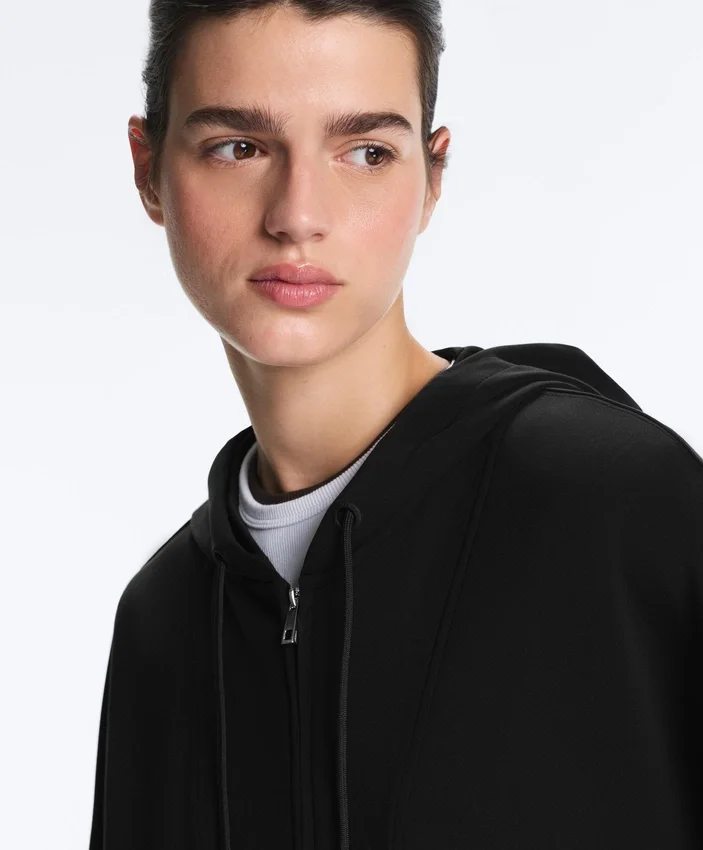 Veste Soft Touch à capuche en modal Veste Soft Touch à capuche en modal