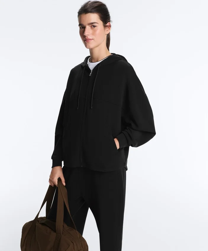 Veste Soft Touch à capuche en modal Veste Soft Touch à capuche en modal