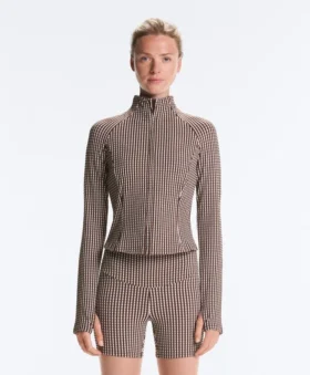 Veste technique à carreaux
