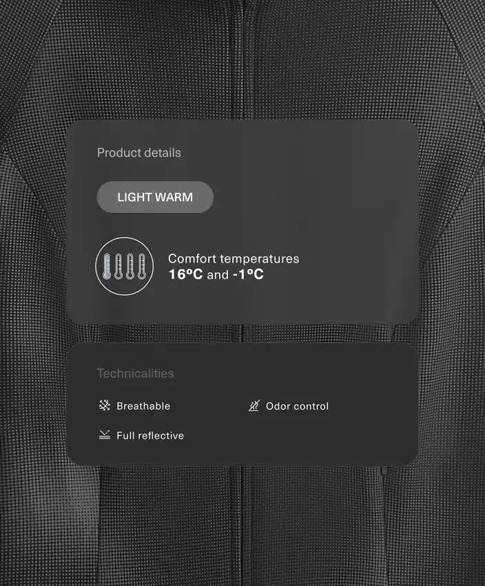 Veste technique légère, chaude et réfléchissante Veste technique légère, chaude et réfléchissante