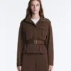 Veste utilitaire courte en piqué avec ceinture Veste utilitaire courte en piqué avec ceinture