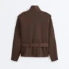 Veste utilitaire courte en piqué avec ceinture Veste utilitaire courte en piqué avec ceinture