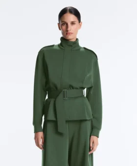Veste utilitaire en twill avec ceinture Veste utilitaire en twill avec ceinture