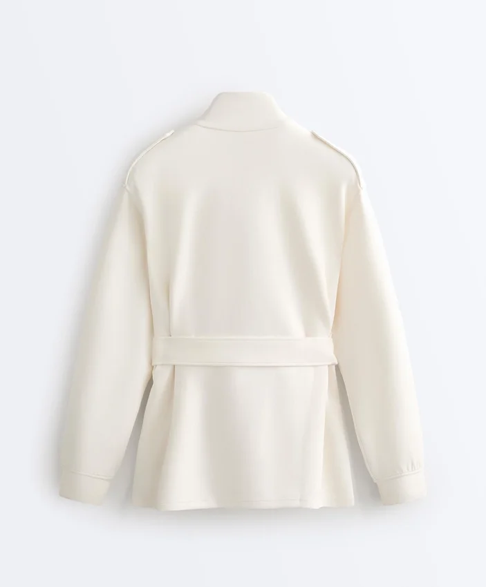 Veste utilitaire longue avec ceinture en sergé Veste utilitaire longue avec ceinture en sergé