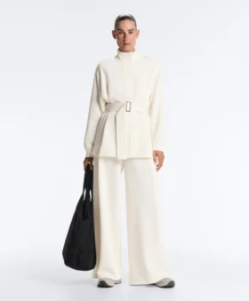 Veste utilitaire longue avec ceinture en sergé