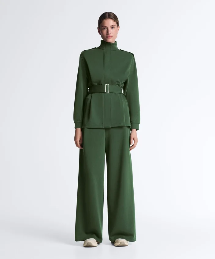 Veste utilitaire longue avec ceinture en sergé Veste utilitaire longue avec ceinture en sergé