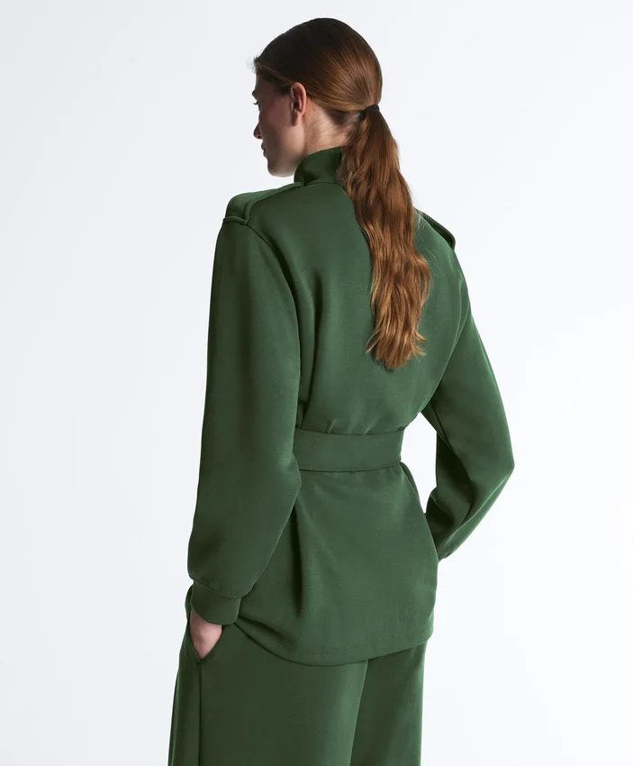 Veste utilitaire longue avec ceinture en sergé Veste utilitaire longue avec ceinture en sergé